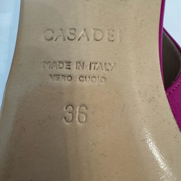 NWT. Casadei Fuchsia Women's Flats. Leather. Made in Italy. Size 6 - Picture 7 of 11